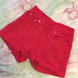 *sold*. Red jordache high waisted jean shorts